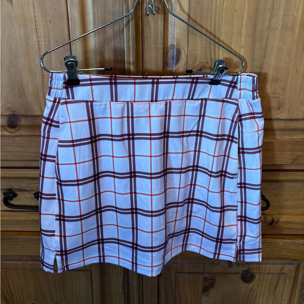 Lady Hagen Red and White A-Line tennis skirt